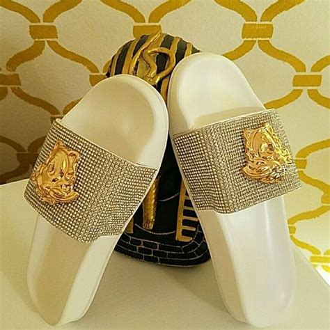 versace white crystal slides|versace white crystal model.